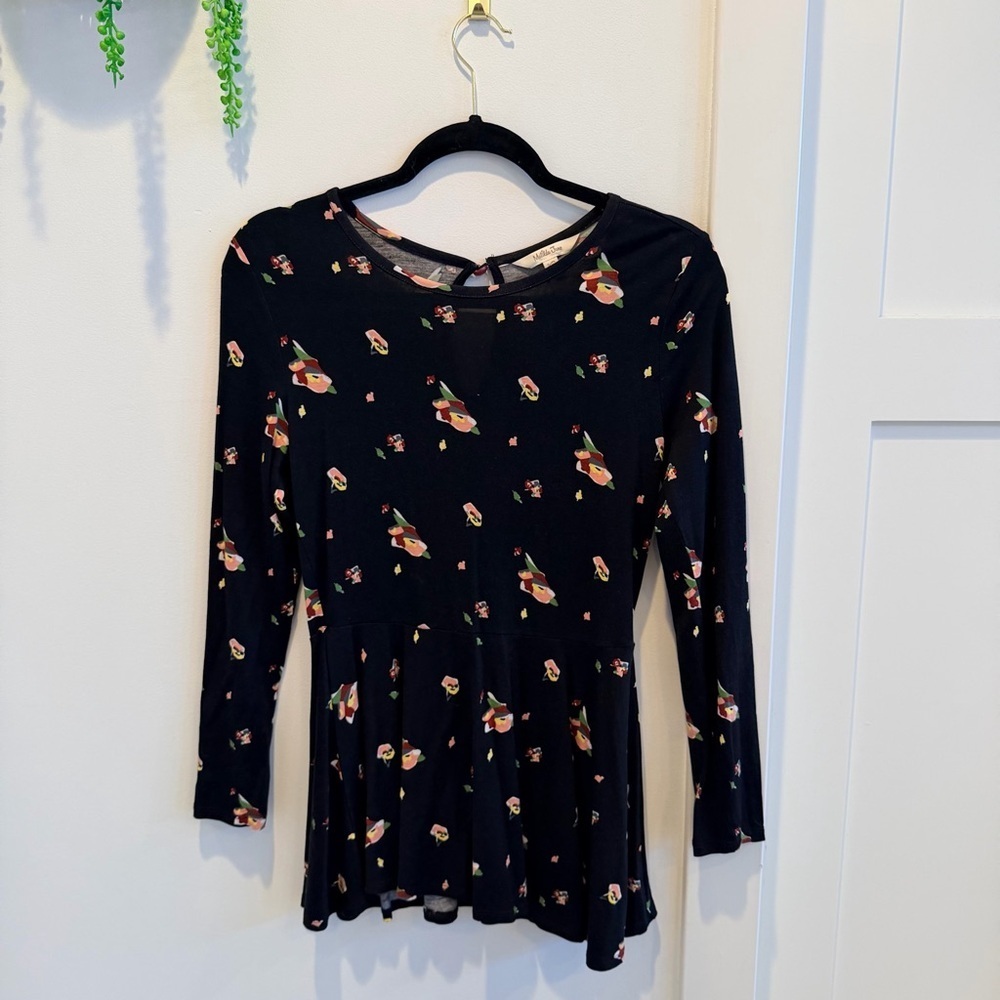 Matilda Jane Pep In Your Step Women's Floral Top Key Hole Back Size X-Small